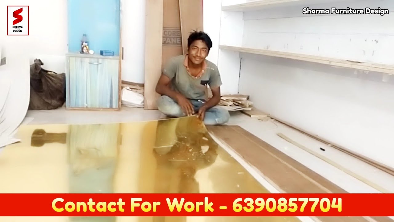 How To Paste Acrylic Laminate Seat In Plywood - एक्रेलिक सनमाइका - Golden Glass Sunmica