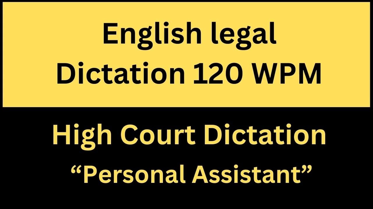 🔴 English Legal 120 WPM Dictation || 