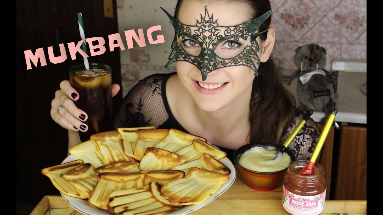МУКБАНГ Вафельки *МИСТИЧЕСКИЕ ИСТОРИИ*/Mukbang Homemade WAFFLES with Rose Jam 웨이퍼