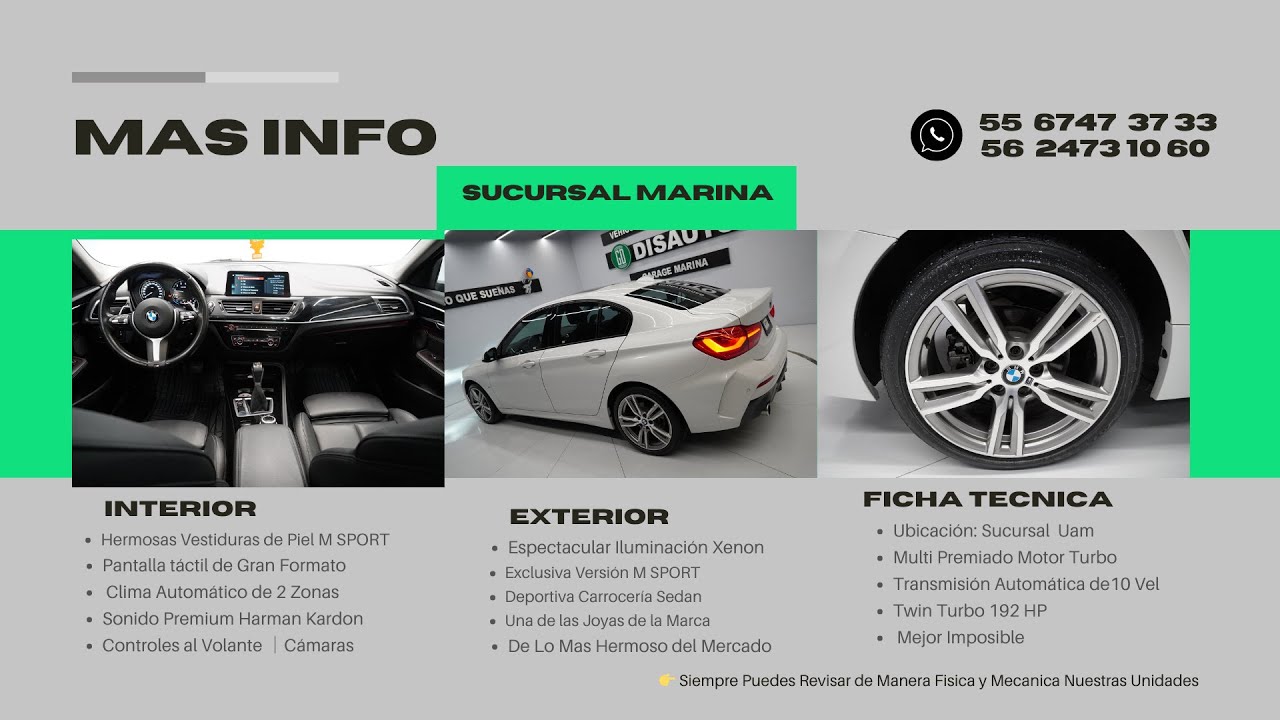 DISAUTO SEMINUEVOS│2020 BMW 120 M SPORT SEDAN TURBO PIEL HARMAN KARDON 50,000 KIL GPS RINES HERMOSO