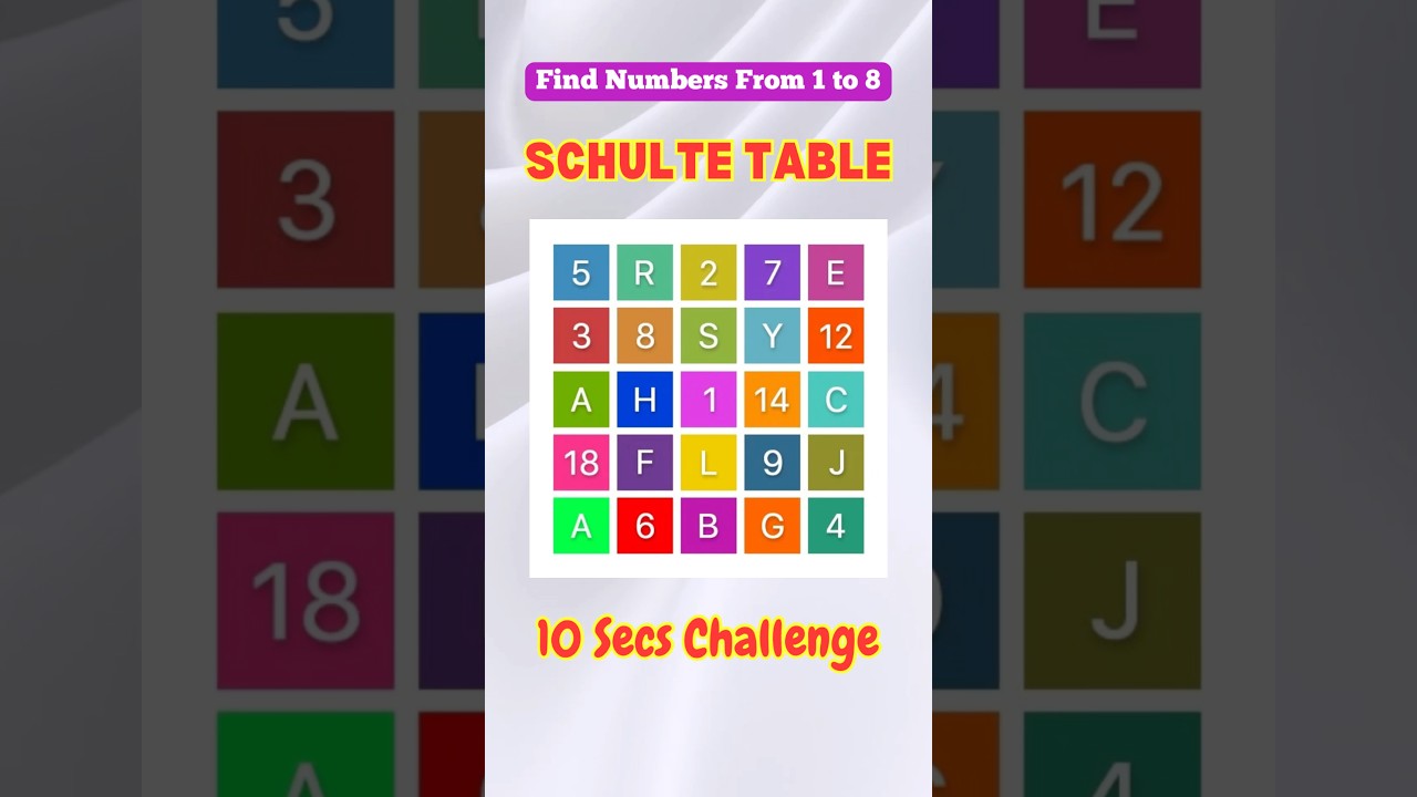 10 Seconds Brain Exercise | Schulte Table #shorts
