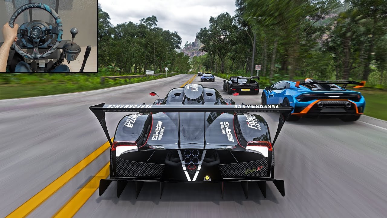 1200HP Pagani Zonda R Goliath Race! | Forza Horizon 5 Steering Wheel Gameplay