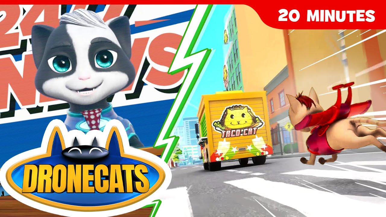 😸DRONECATS: 20min Mashup!🦹‍♀️ | Superhero Cartoon | 04