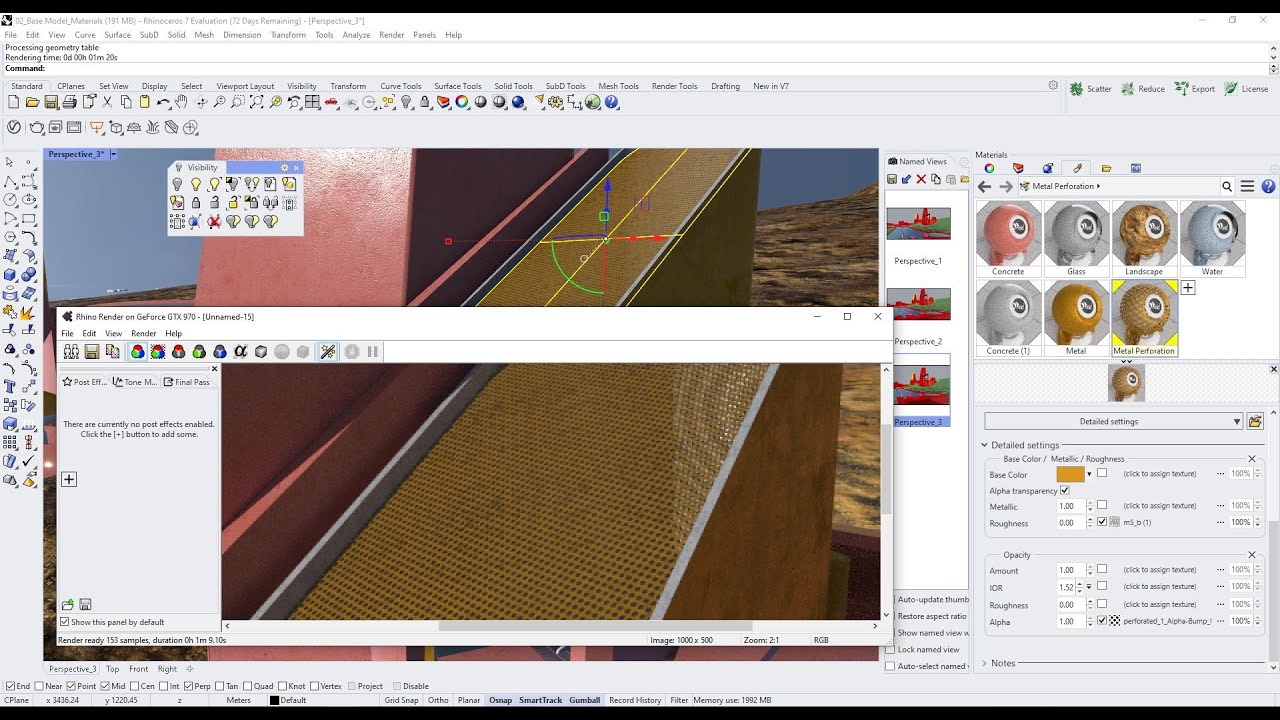 Rhino 7 - Perforated Metal Material Creation - PBR