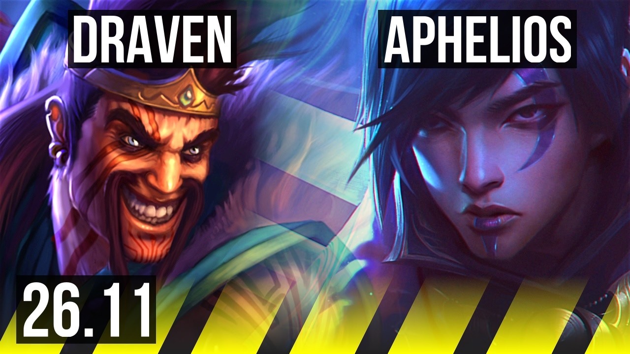 DRAVEN & Blitzcrank vs APHELIOS & Thresh (ADC) | Good KDA: 20/1/11 | KR Master | 26.11