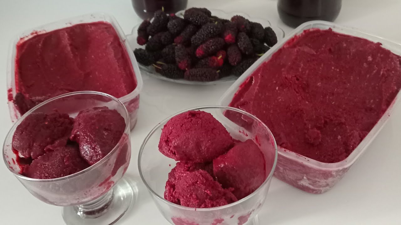 HOMEMADE MULBERRY ICE-CREAM / KARADUT DONDURMA