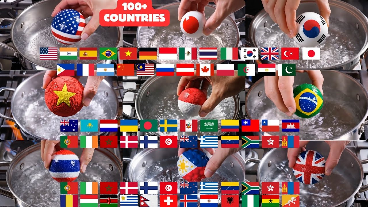 Which Country Flag Ball Would You Like to Cook?  PART 1-9 COMBINED