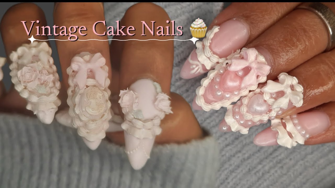 Винтажный маникюр с тортом 🧁 – это просто объедение! Как я сделала самый лучший маникюр – пошагов...