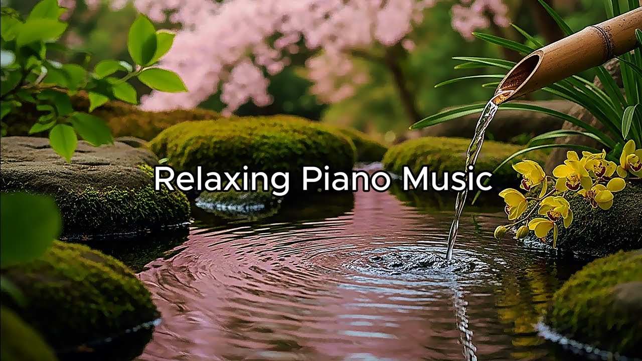 Calm Piano Music with Gentle Water Sounds | Relax, Focus, Sleep