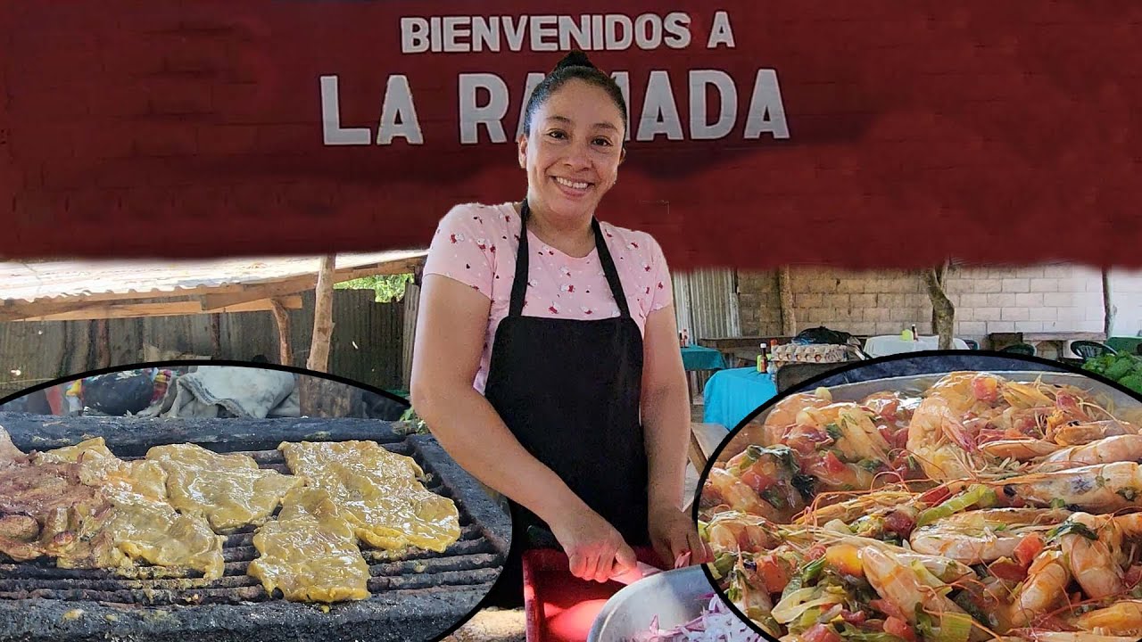 AQUI SI  TE CHUPARAS LOS DEDOS  en Mariscos La Ramada Puerto de La Libertad Surf City