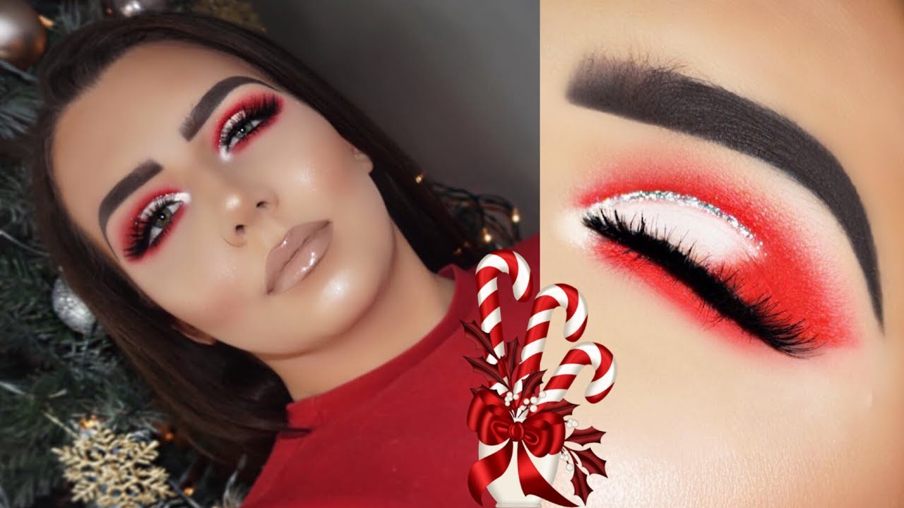 Candy Cane Eye Christmas Makeup Tutorial Morphe x James Charles Palette | Tempest Taylor
