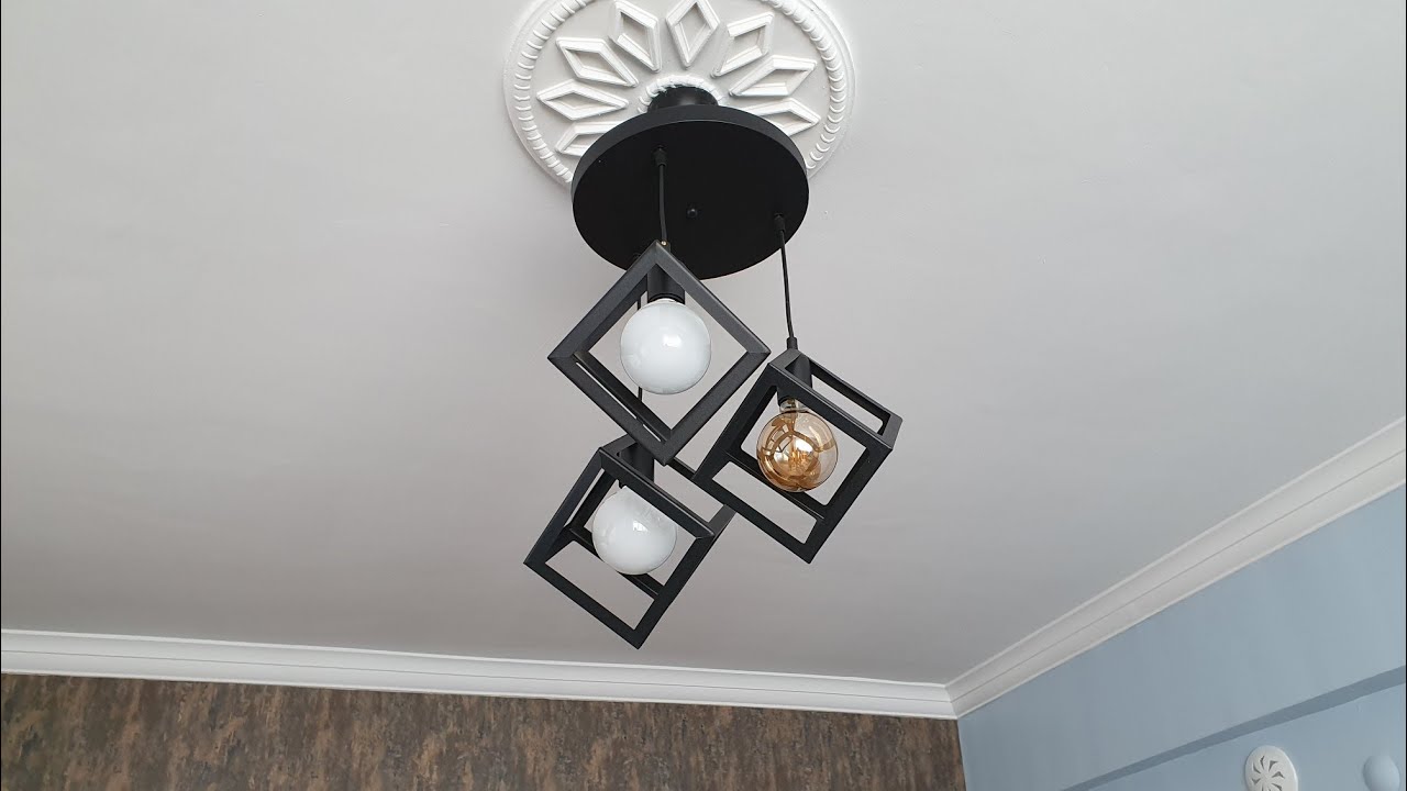 3 lü Geometrik Sarkıt Lorinda Avize Montajı