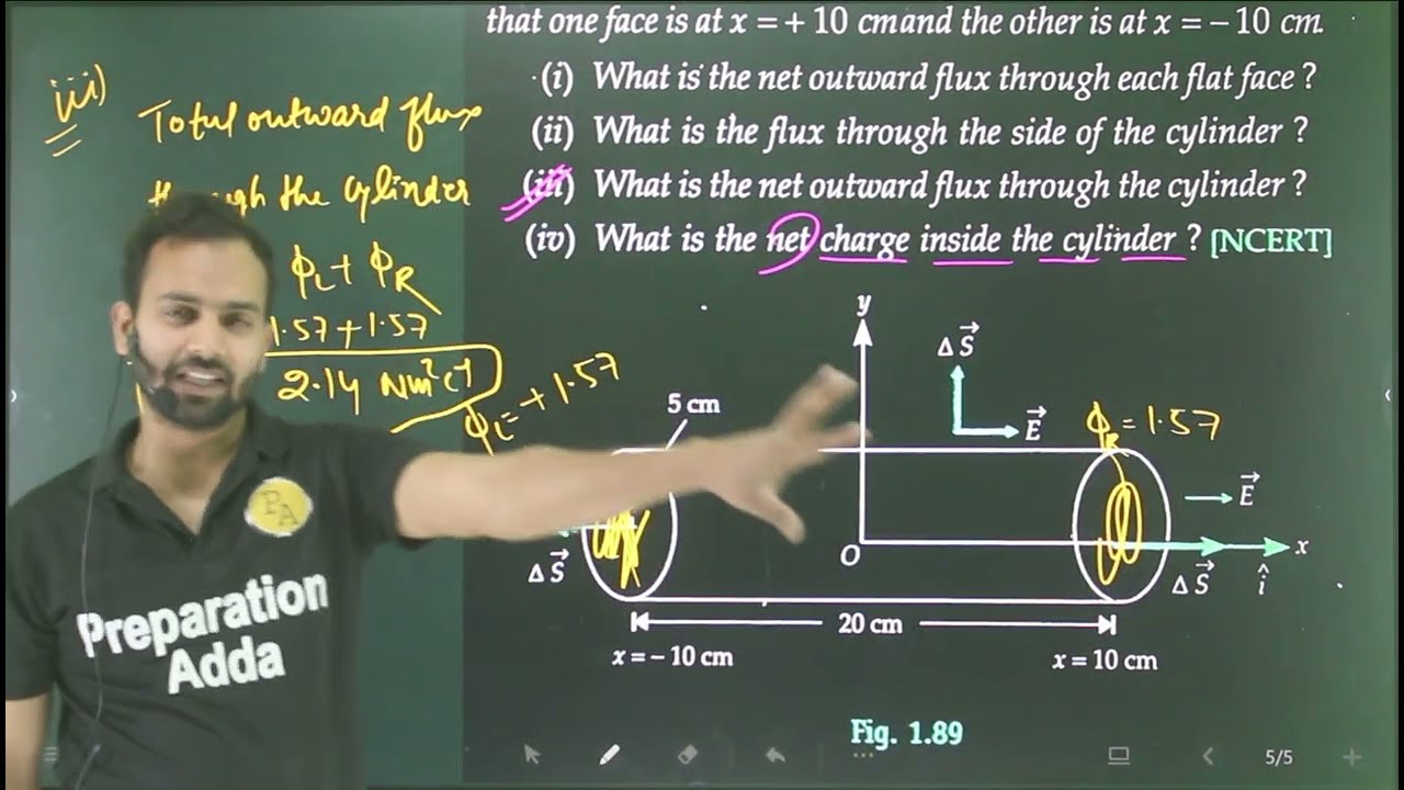 Ex-64 Electric Charges and Field numericals based on Gauss theorem/An electric field is uniform, an