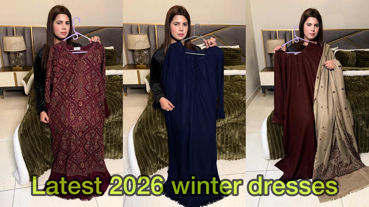 Winter dress designing pashmina shawl dresses