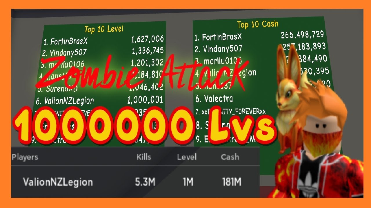 1000000 Lvs in Zombie Attack ValionNZLegion