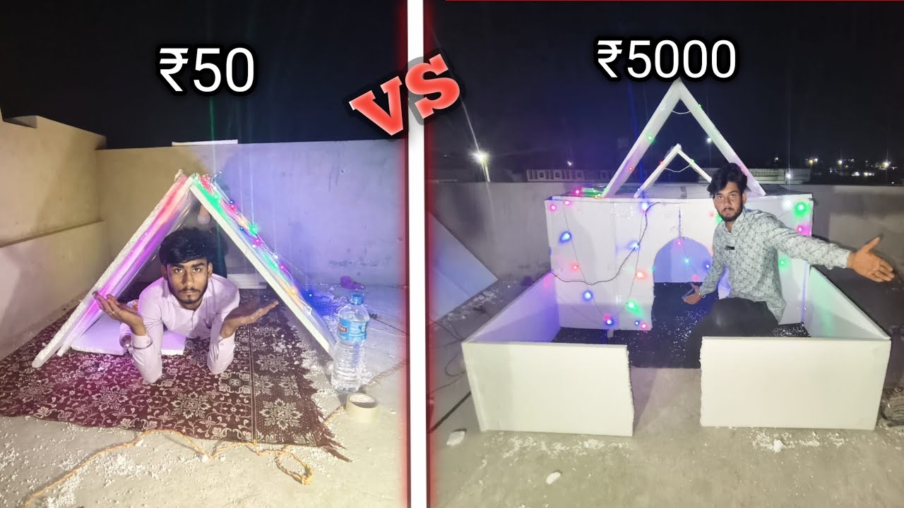 ₹50 vs ₹5,000 Thermocol House Main Overnight Survival Challenge: कौन सा टूटेगा पहले? ❄️🏠