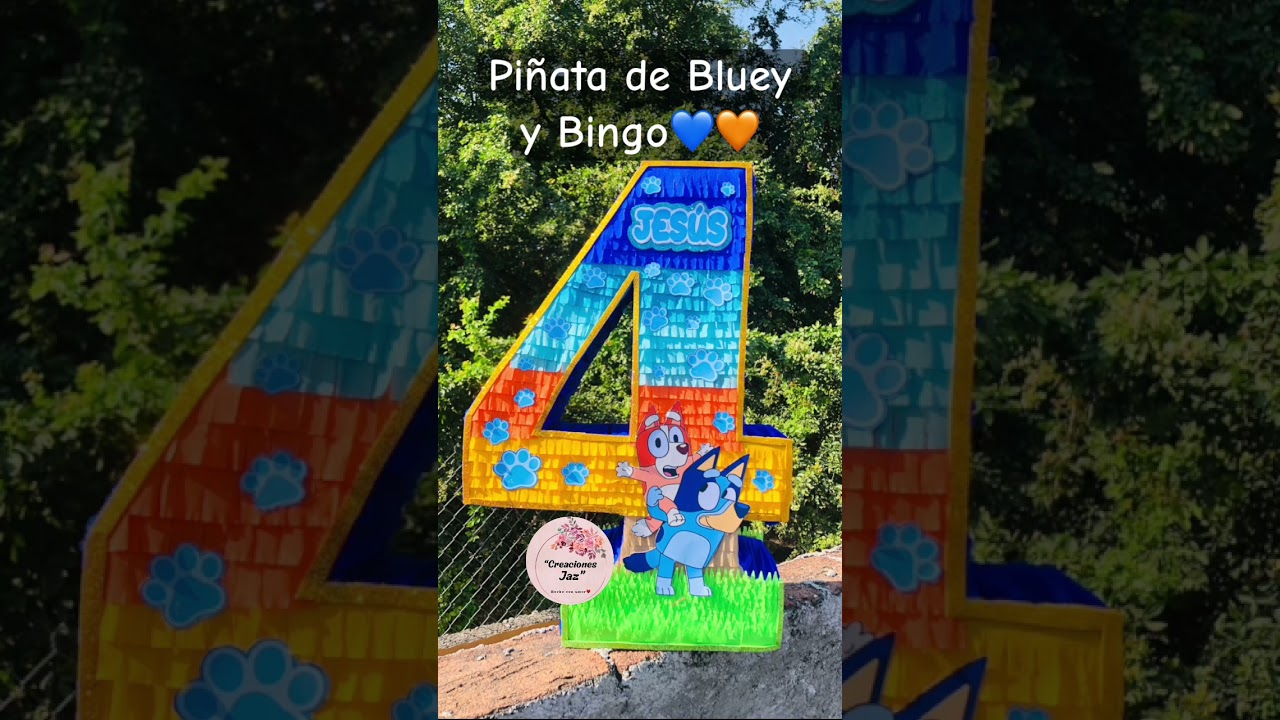 Piñata del #4 de Bluey y Bingo💙🧡 #piñata #bluey #bingo #blueybingo