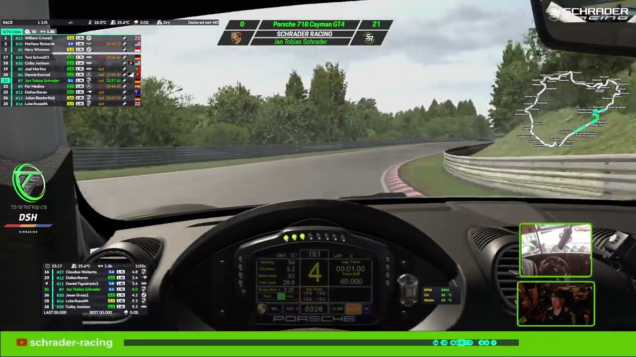 #iracing 2025 I Schrader Racing I Porsche 718 Cayman GT4 I Nordschleife I P9 (Startgrid P10) #tsshop