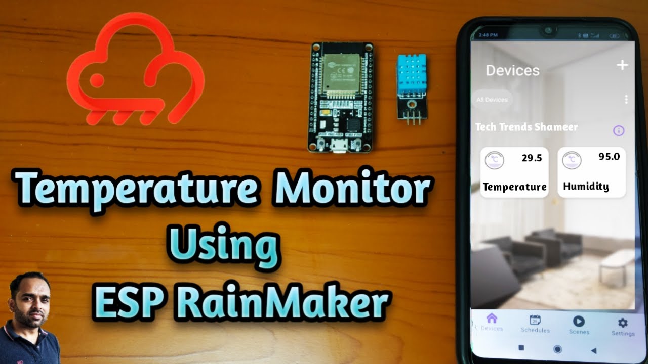 Мониторинг температуры и влажности с помощью ESP RainMaker | ESP32 | ESP RainMaker