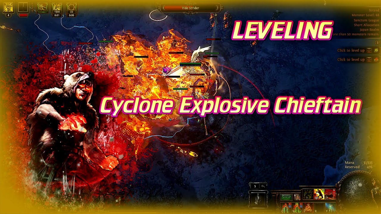 POE 3.20 Leveling Cyclone Explosive Chieftain Build Guide