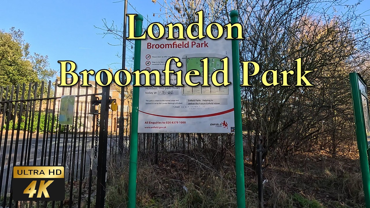 🇬🇧 Broomfield Park, London - beautiful winter day walking tour in 4K 60fps