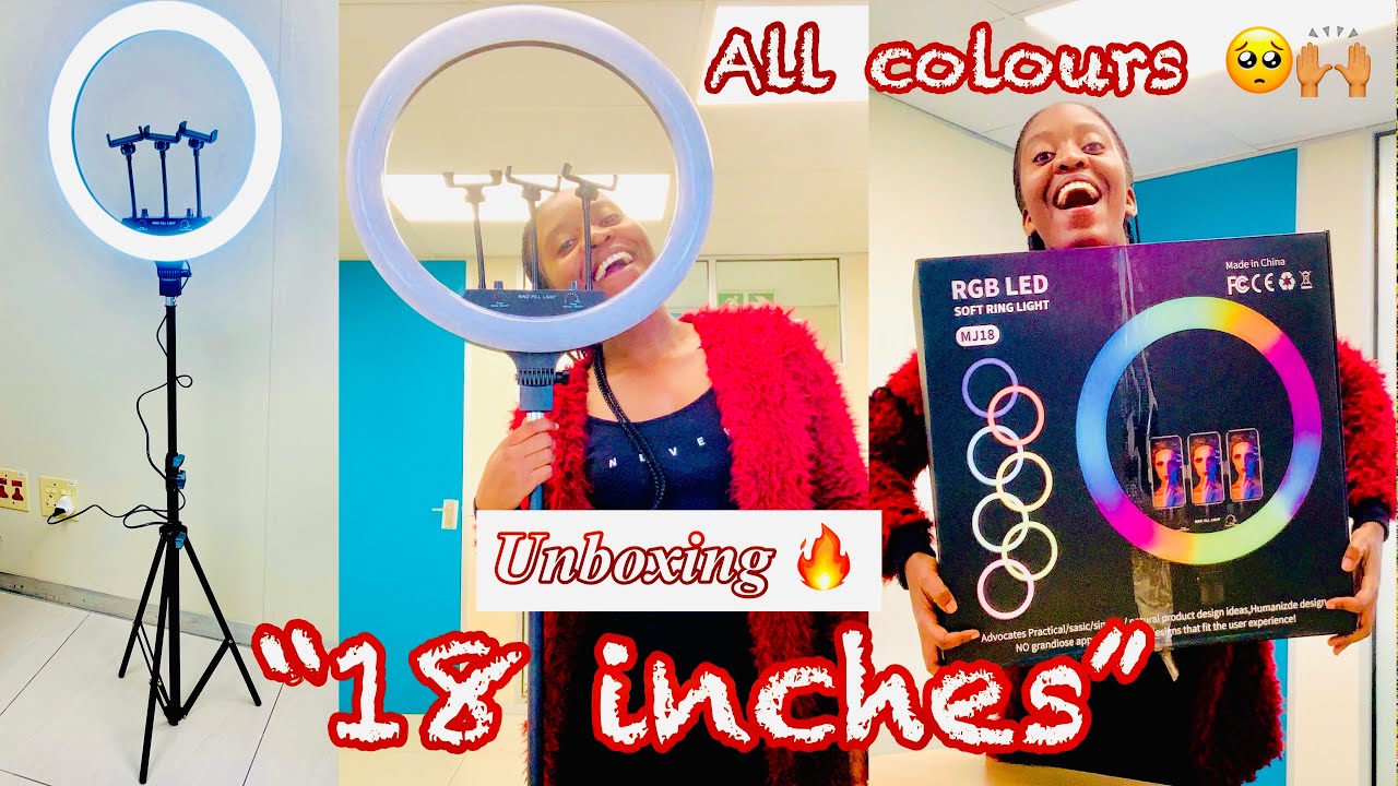 UNBOXING my RGB LED RING LIGHT (SETUP and REVIEW) 18 inches | Nangula Uahengo | African YouTuber