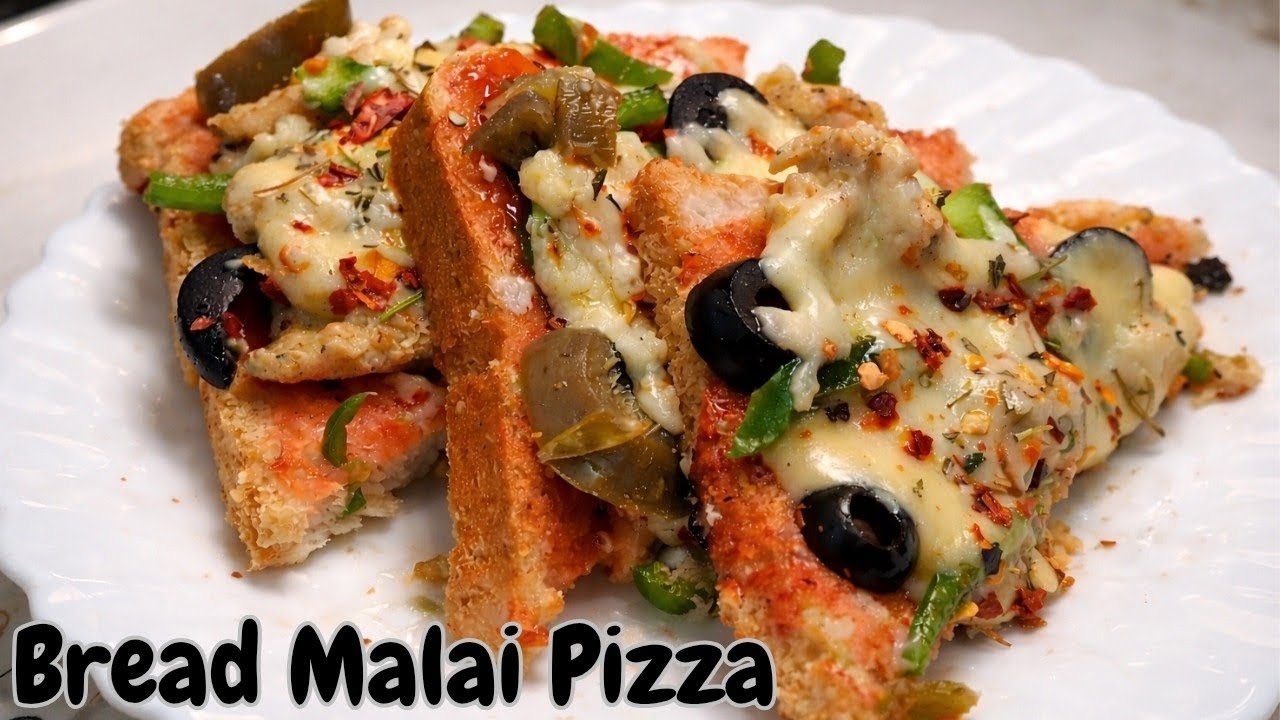 Bread Malai Pizza Recipe Without Oven | Cook Tutorial 