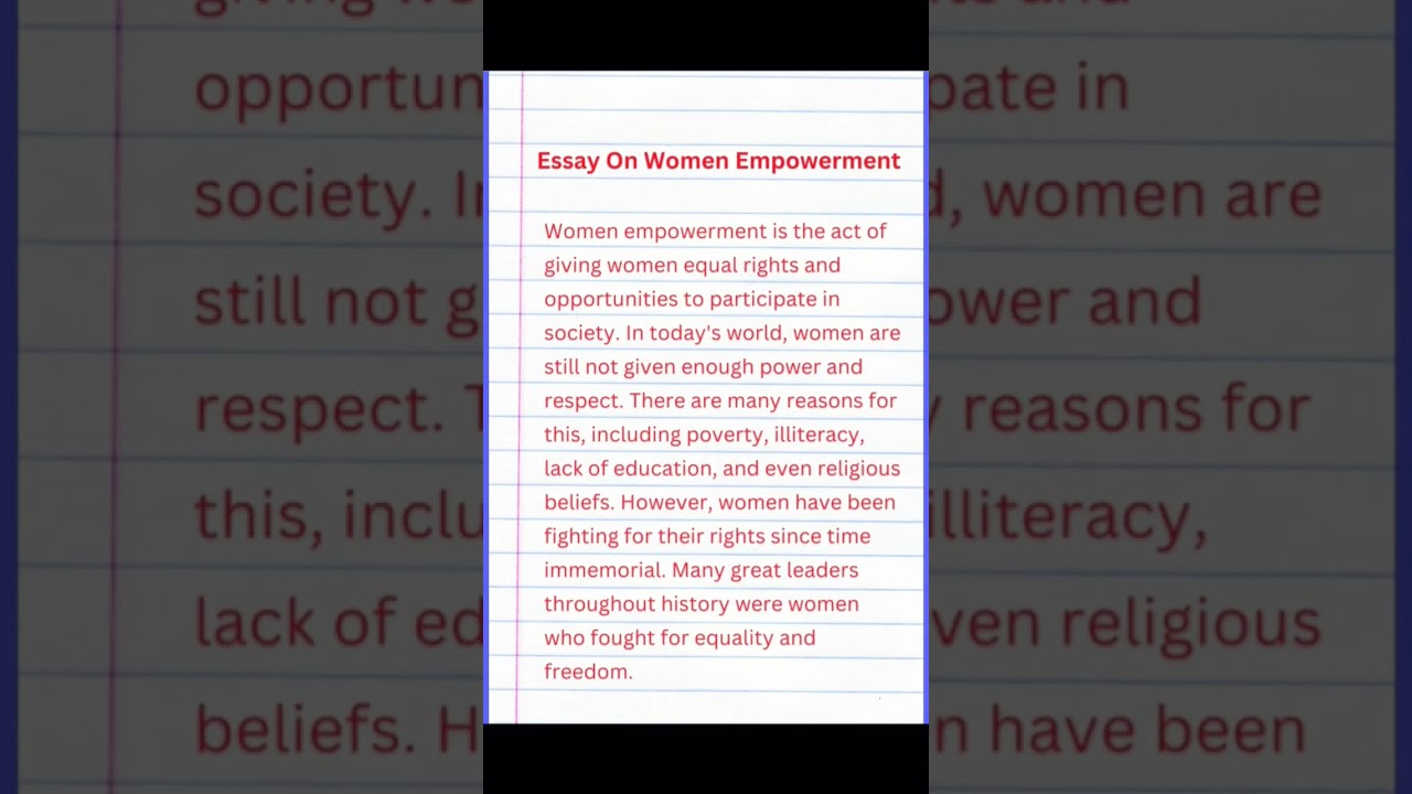 Essay On Women Empowerment