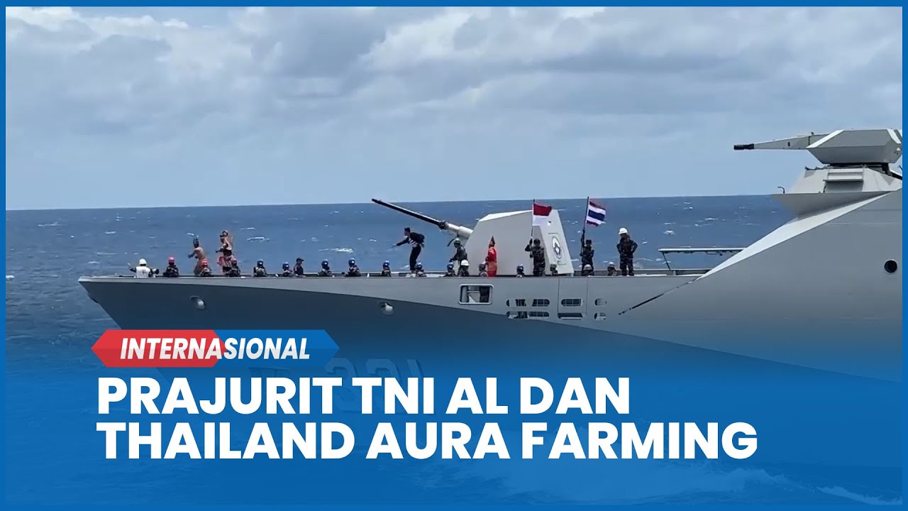 Prajurit TNI AL dan Thailand Aura Farming Pacu Jalur di Geladak KRI Raden Eddy Martadinata