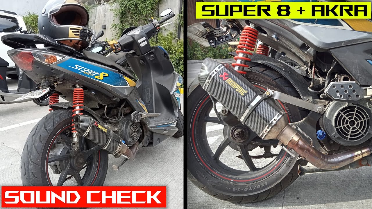 SOUND CHECK | Akrapovic Muffler Exhaust on my Kymco Super 8 150 | New Elbow | Universal Tail Tidy