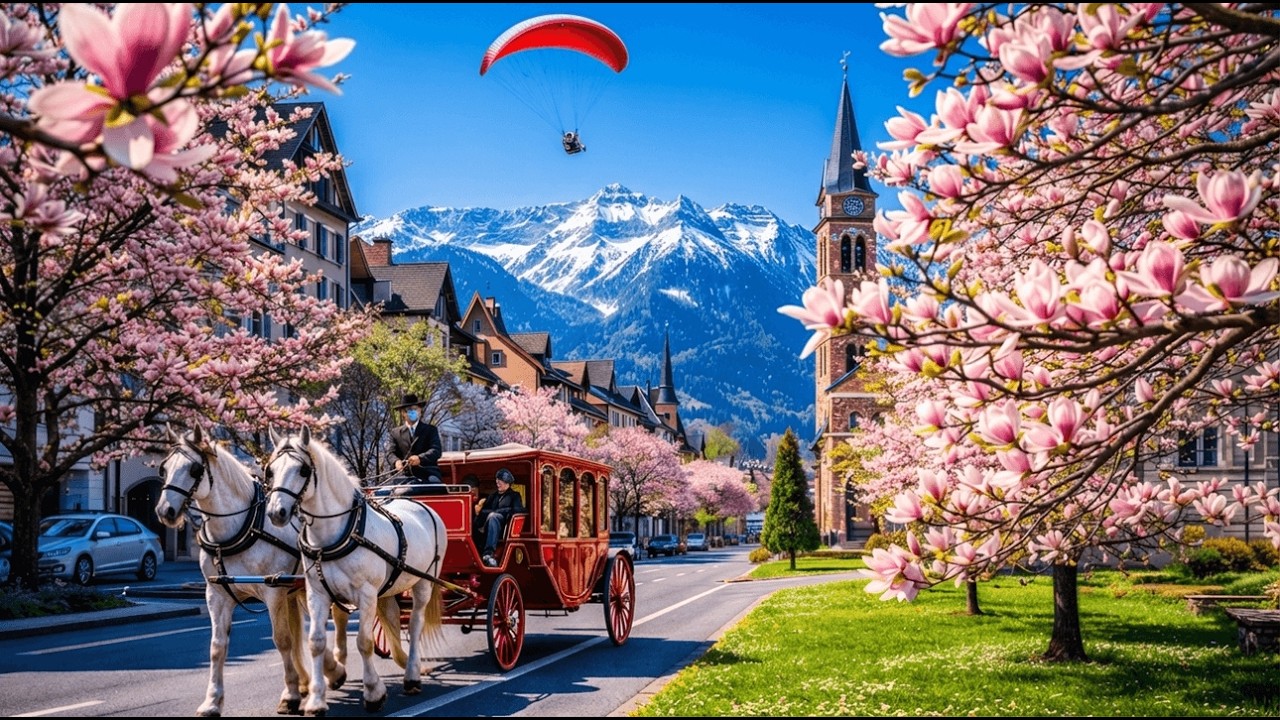 Is This Real? Interlaken, Switzerland 🇨🇭 | Relaxing Spring Walking Tour 4K