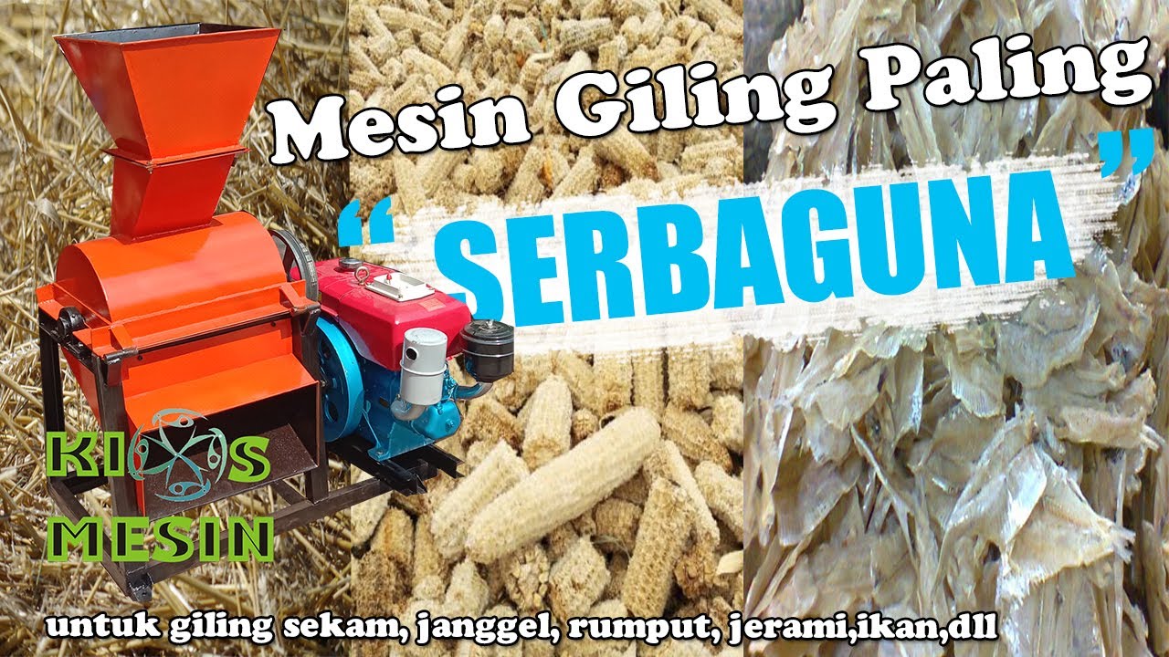 Mesin giling rumput ikan sekam janggel jagung jerami odot - Mesin cacah dan penepung multifungsi