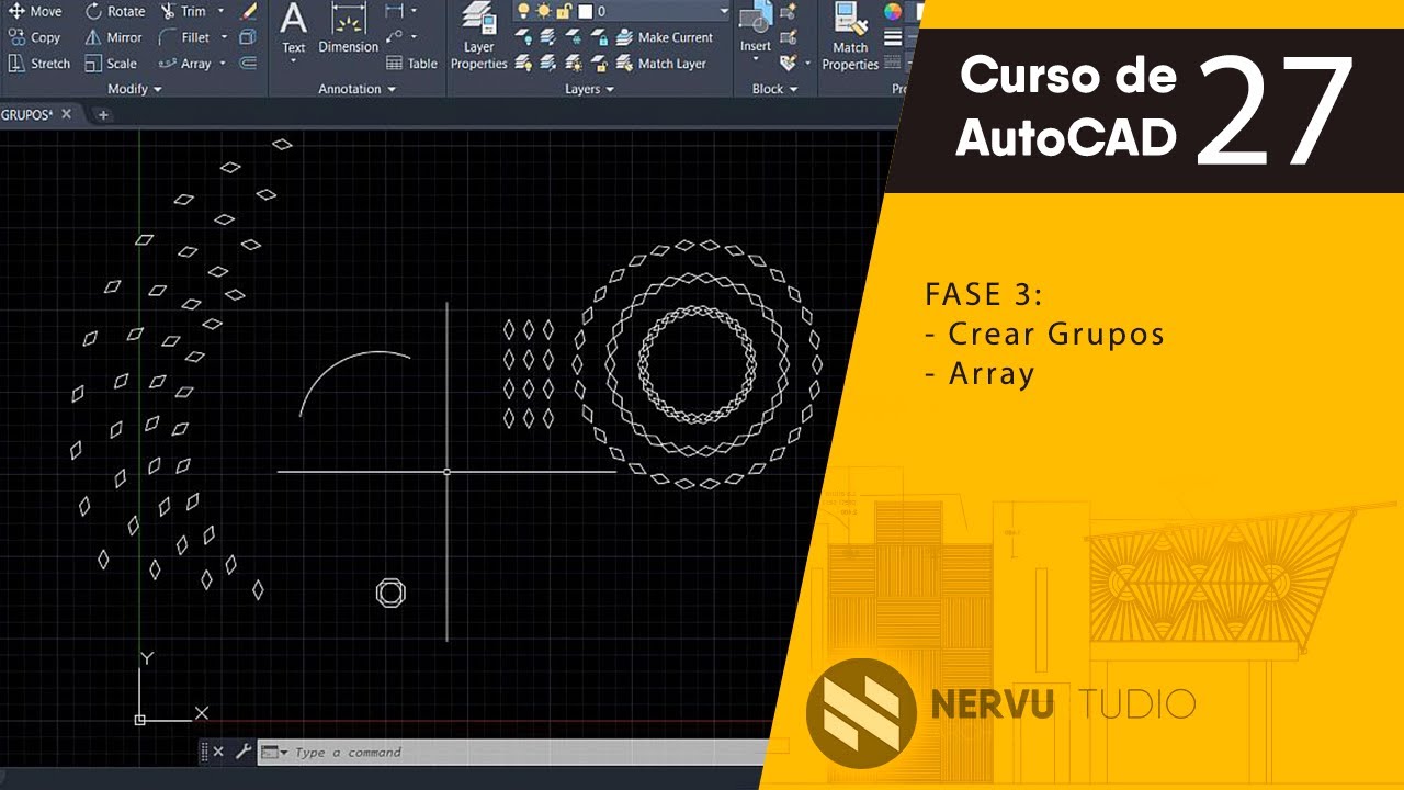 Curso Especial de AutoCAD_27_ARRAY Y GRUPOS