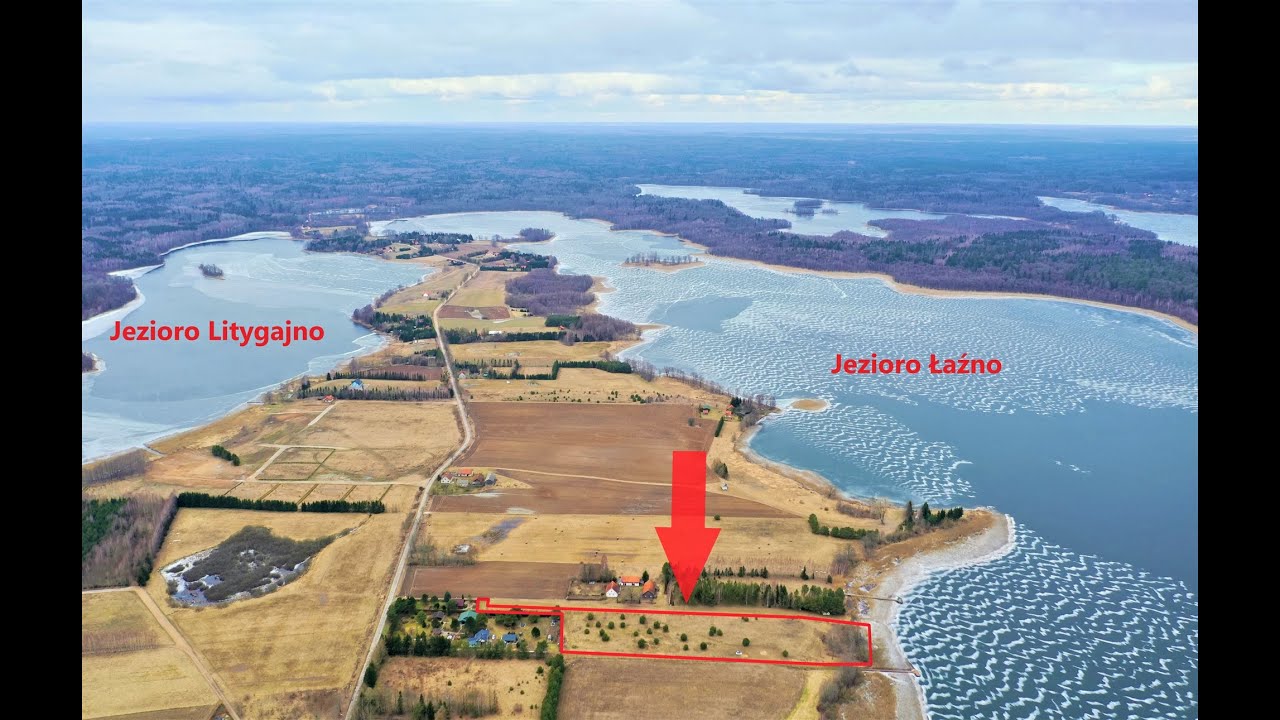 Działka budowlana na Mazurach 1.25ha z własną linią brzegową Jeziora Łaźno - Borki, Puszcza Borecka