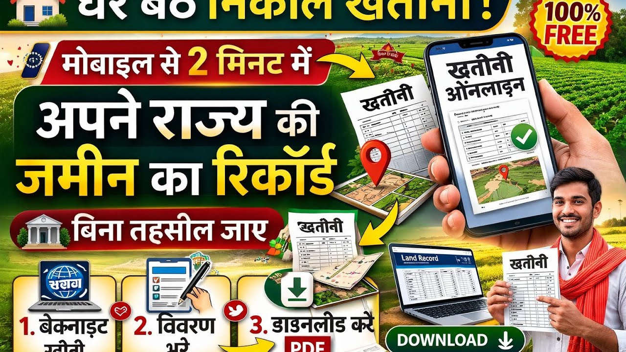 अब आप घर बैठे अपने मोबाइल या कंप्यूटर से कहीं की भी खतौनी आसानी से ऑनलाइन निकाल सकते है