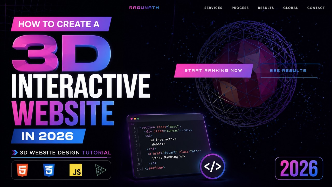 How to Create a 3D Interactive Website in 2026 | 3D Website Design Tutorial #3dwebsite #webdesign