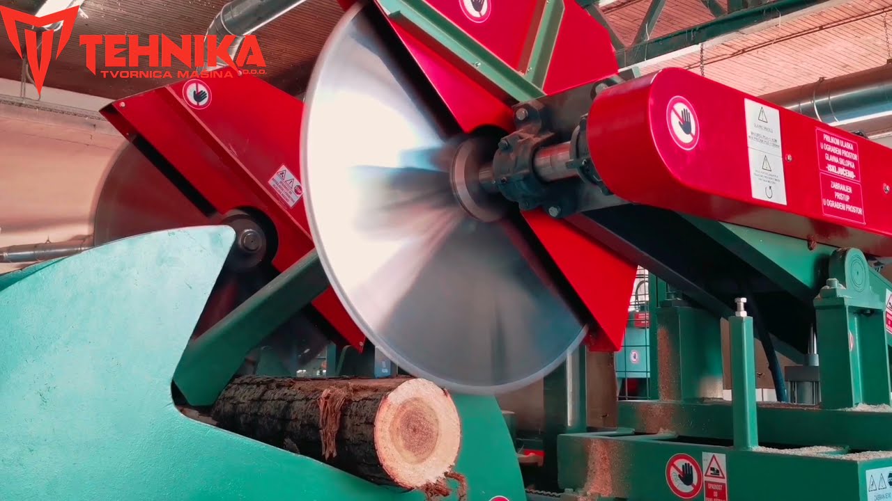 Automatska linija za rezanje kratkih trupaca do prečnika 400mm i daske//Tehnika DOO - Made in BiH