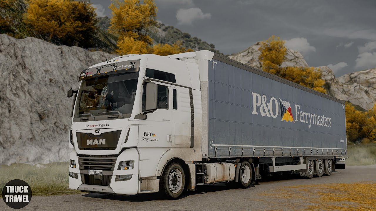 [ETS 2 1.56] Realistic Аutumn Driving | MAN TGX E6 | PNG 1.15.5 + Reshade | POV Drive 4K + Wheel Cam