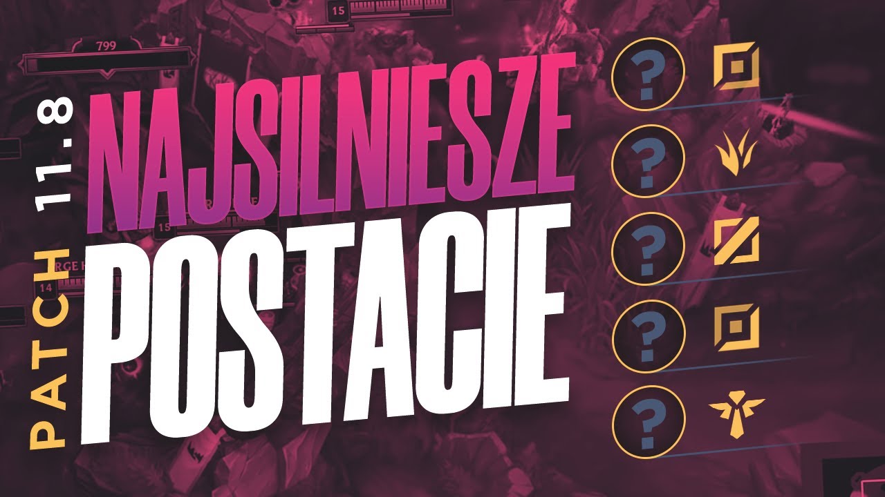 NAJSILNIEJSZE POSTACIE W PATCHU 11.8 LEAGUE OF LEGENDS