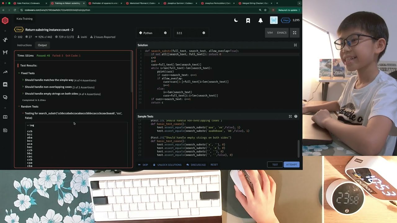 Codewars | Python | HHKB Type-S | 40 min real time | no talking | EP-101