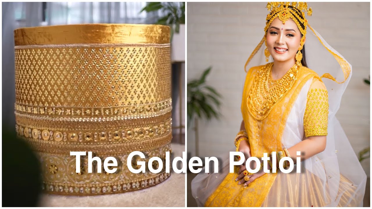 Manipur Bridal Make-up in Golden Potloi