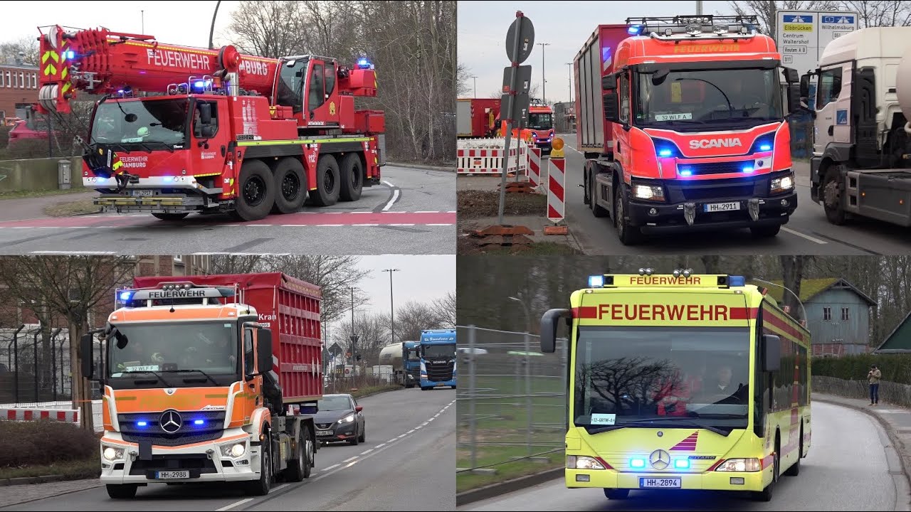 [SCHWERES ZUGUNGLÜCK - ICE KRACHT in LKW!] Einsatzfahrten Feuerwehr, Rettungsdienst & Polizei HH