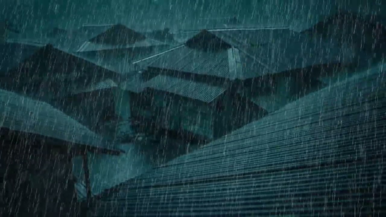 No Ads Rain Sounds for Sleeping – Heavy Rain On the Tin Roof for Deep Night Recovery