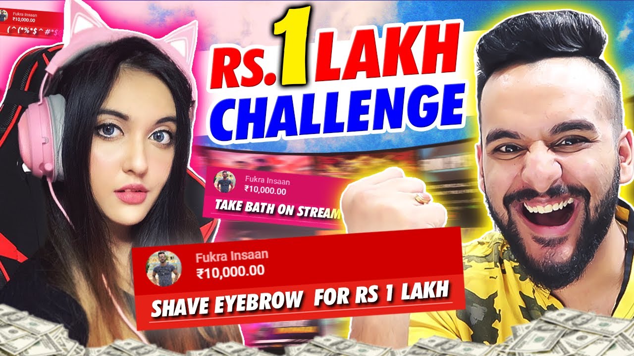 I challenged STREAMERS for RS.1 LAKH !! *Live bath on stream*