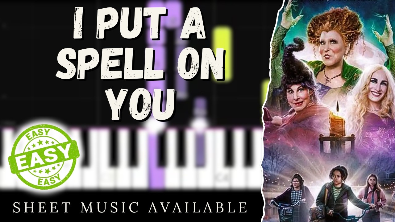 Hocus Pocus - I Put A Spell On You (Easy Piano Tutorial)