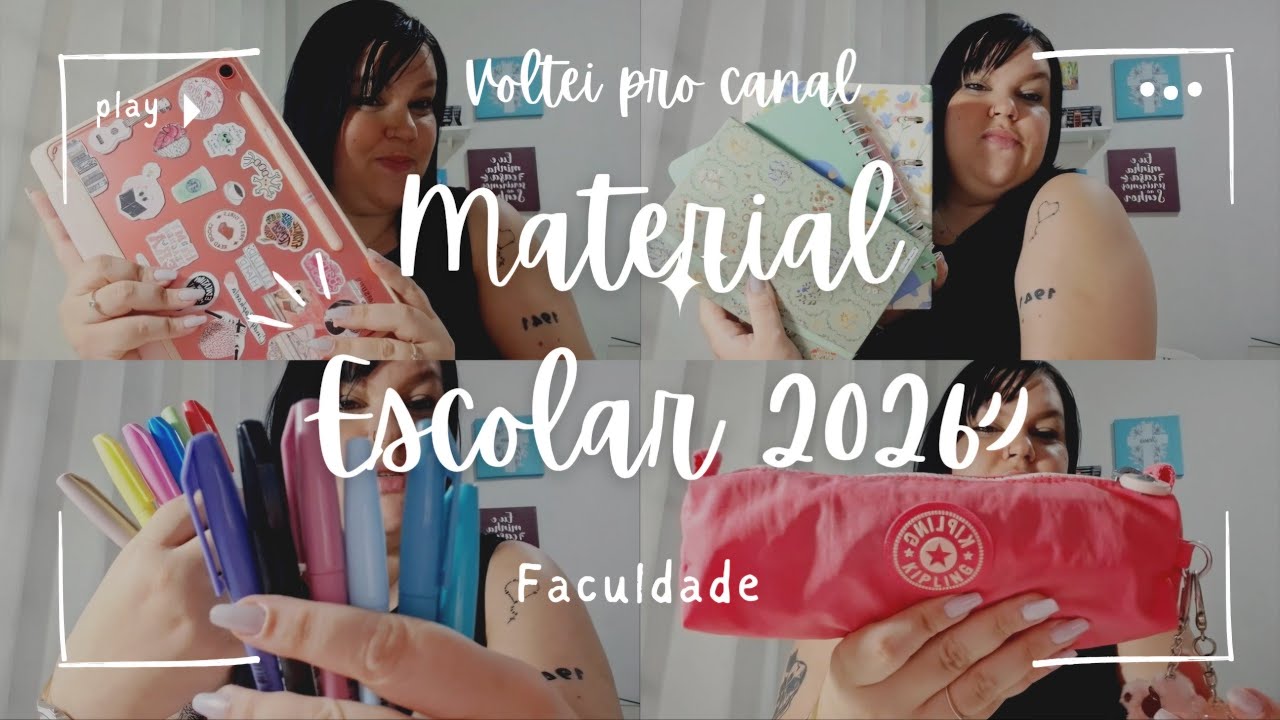 MATERIAL ESCOLAR 2026 - FACULDADE - tablet, planner, fichário, canetas...