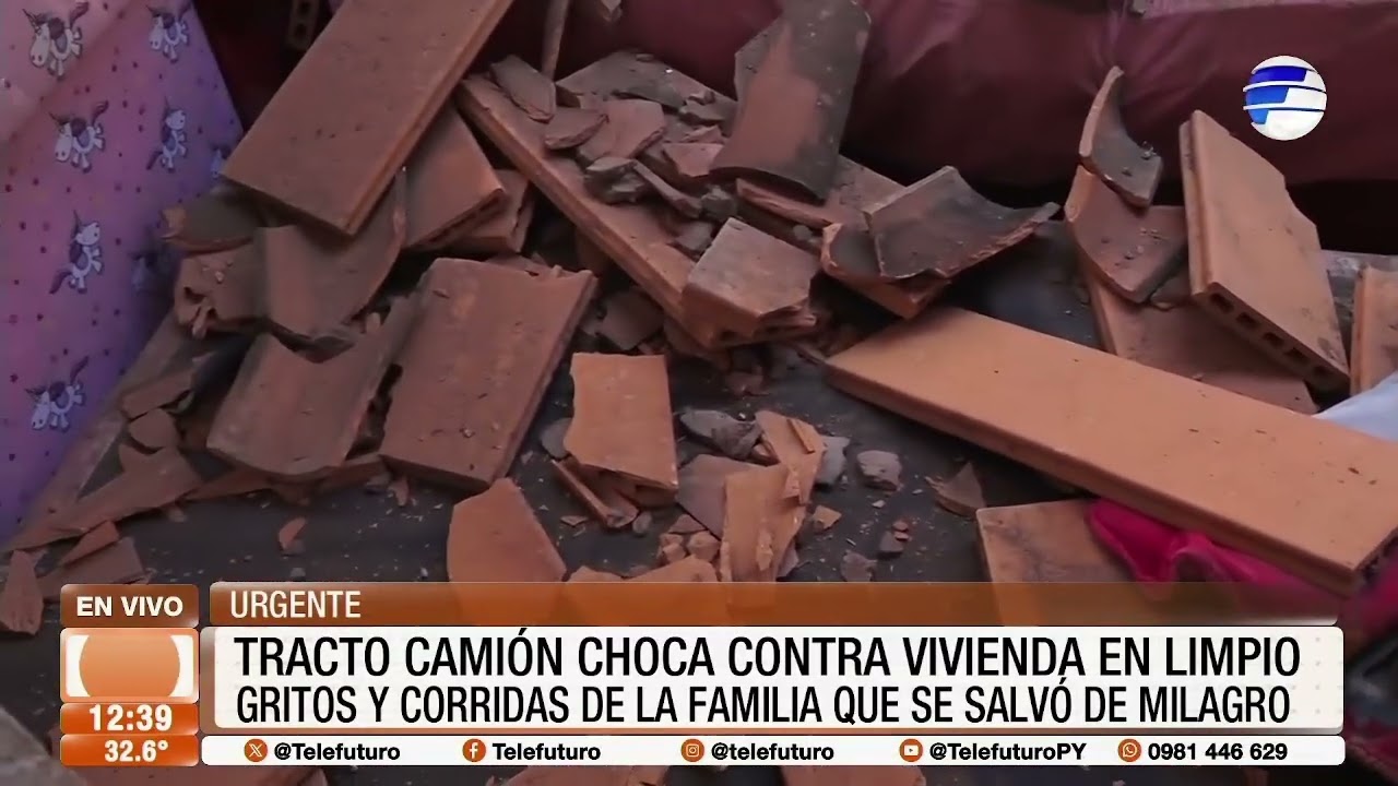 Tracto camión chocó contra una vivienda en Limpio