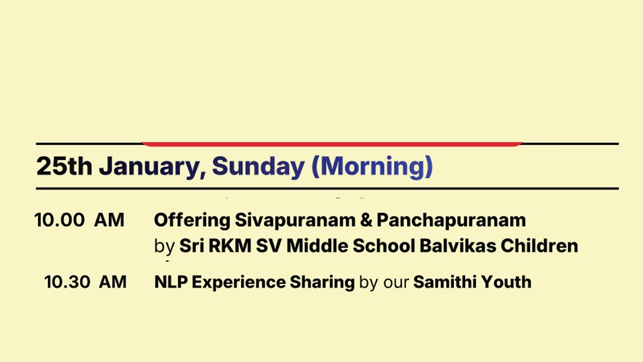 56th Anniversary Celebrations Sivapuranam & Panchapuranam& NLP Experience Sharing