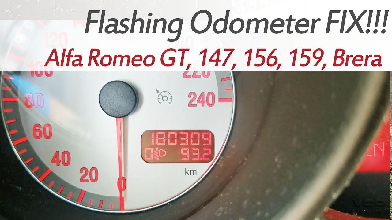 Исправление мигания одометра!!! Alfa Romeo GT, 147, 156, 159, Brera, 166, GTV, процедура корректи...