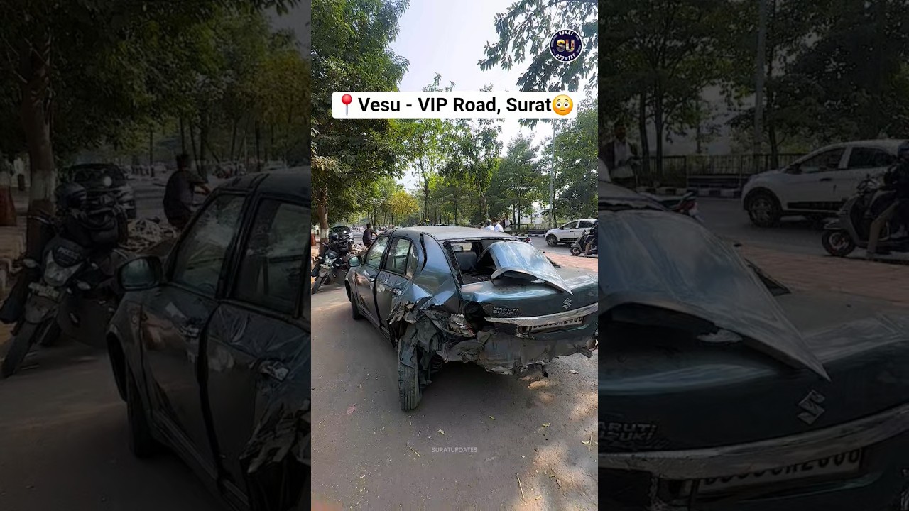 Serious Accident reported in Surat 😳 #police #viral